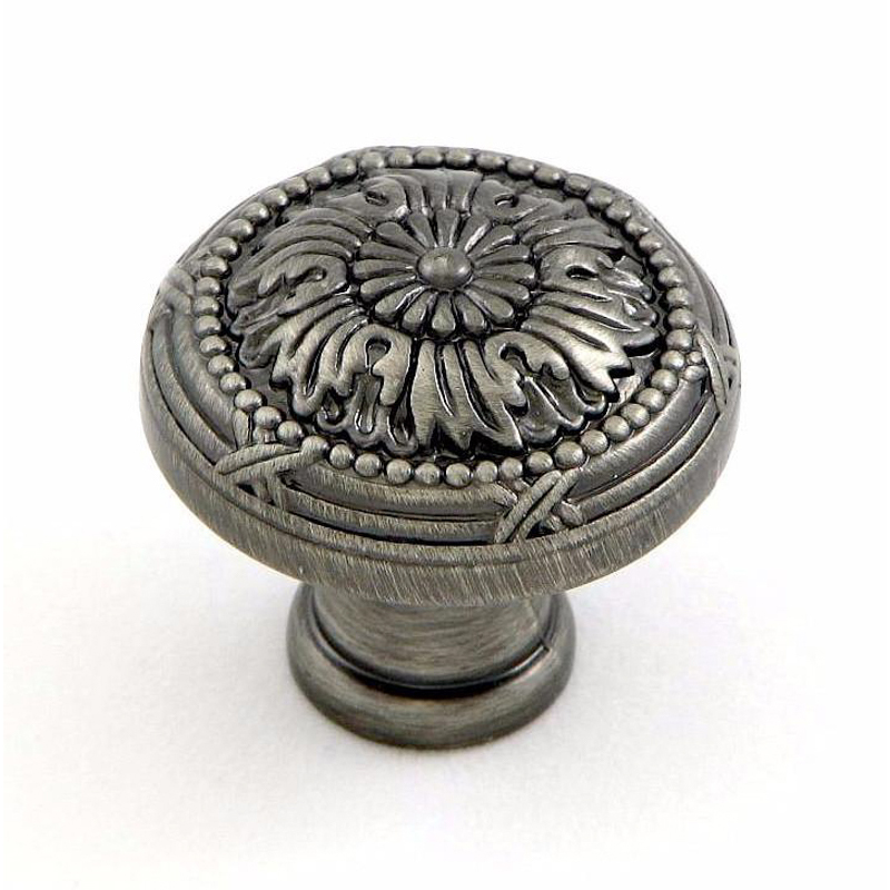 Floral 1-1/4" Cabinet Knob in Weathered Nickel